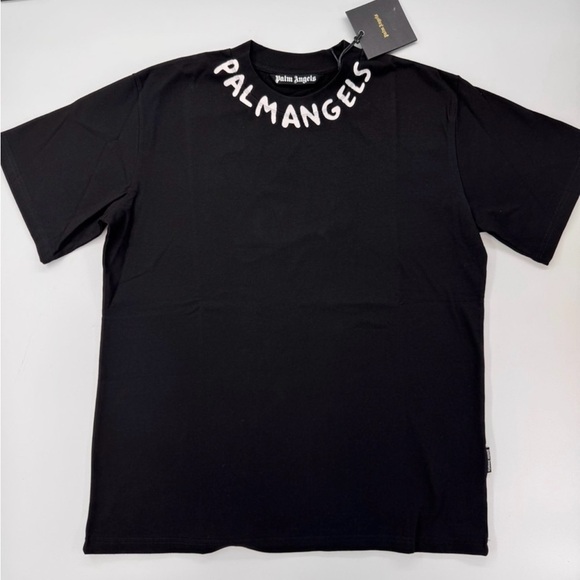 Palm Angels Black Short Sleeve Tee Bold Logo - Picture 2 of 4